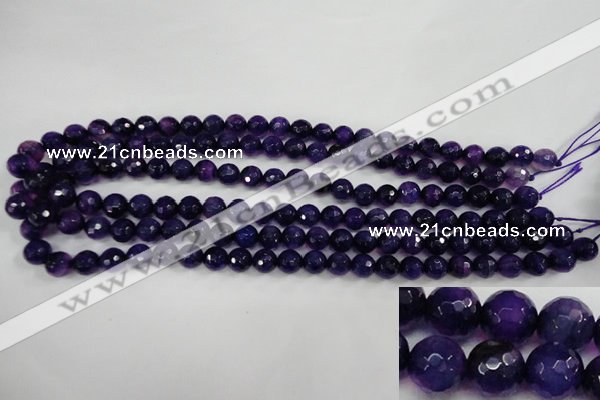 CAG4495 15.5 inches 8mm faceted round fire crackle agate beads