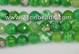 CAG4496 15.5 inches 8mm faceted round fire crackle agate beads