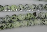 CAG4497 15.5 inches 8mm faceted round fire crackle agate beads