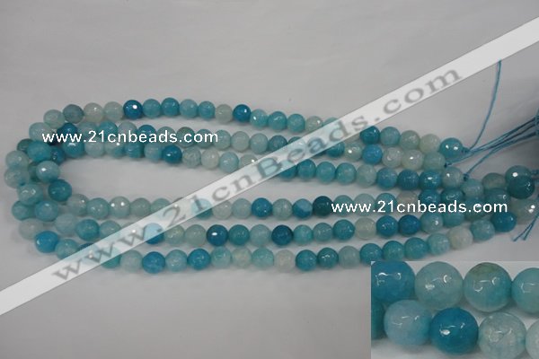 CAG4500 15.5 inches 8mm faceted round fire crackle agate beads