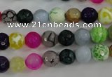 CAG4504 15.5 inches 8mm faceted round fire crackle agate beads