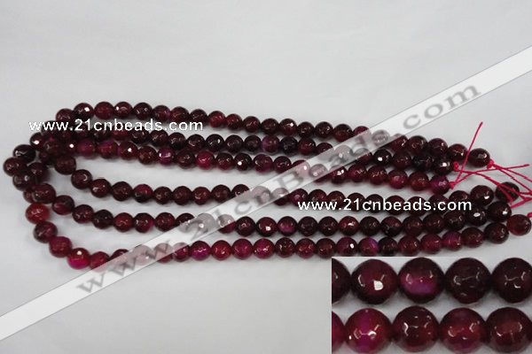 CAG4508 15.5 inches 8mm faceted round agate beads wholesale