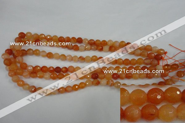 CAG4509 15.5 inches 8mm faceted round agate beads wholesale