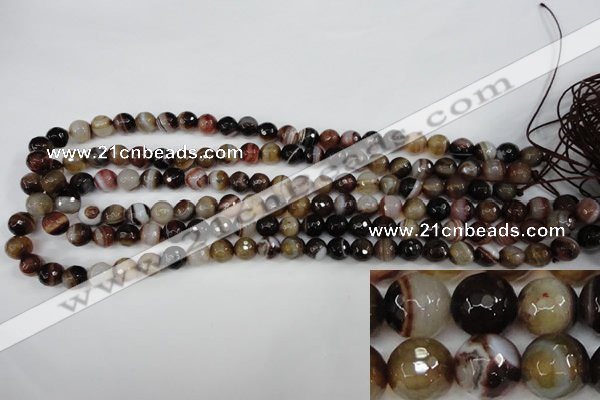 CAG4510 15.5 inches 8mm faceted round agate beads wholesale