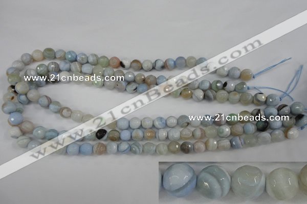 CAG4512 15.5 inches 8mm faceted round agate beads wholesale