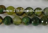 CAG4519 15.5 inches 10mm faceted round fire crackle agate beads