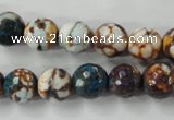 CAG4524 15.5 inches 10mm faceted round fire crackle agate beads