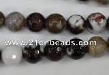 CAG4526 15.5 inches 10mm faceted round fire crackle agate beads