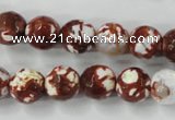 CAG4527 15.5 inches 10mm faceted round fire crackle agate beads