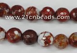 CAG4528 15.5 inches 10mm faceted round fire crackle agate beads