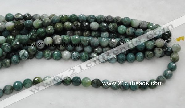 CAG453 15.5 inches 14mm faceted round agate beads Wholesale