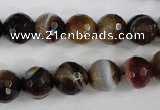 CAG4535 15.5 inches 10mm faceted round agate beads wholesale