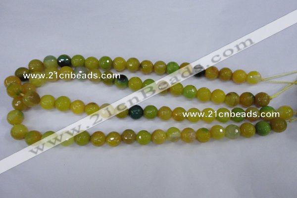 CAG4536 15.5 inches 10mm faceted round agate beads wholesale