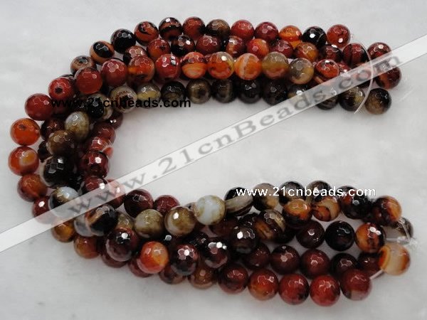 CAG454 15.5 inches 14mm faceted round agate gemstone beads Wholesale