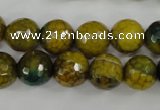 CAG4541 15.5 inches 12mm faceted round fire crackle agate beads