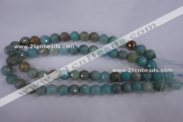 CAG4544 15.5 inches 12mm faceted round fire crackle agate beads