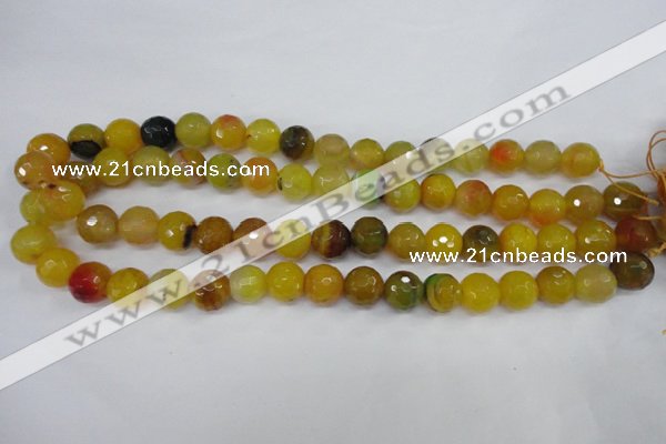 CAG4550 15.5 inches 12mm faceted round agate beads wholesale