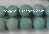 CAG4557 15.5 inches 14mm faceted round fire crackle agate beads