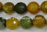 CAG4566 15.5 inches 14mm faceted round agate beads wholesale