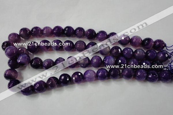 CAG4567 15.5 inches 14mm faceted round agate beads wholesale