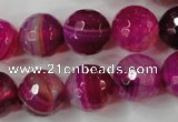 CAG4568 15.5 inches 14mm faceted round agate beads wholesale