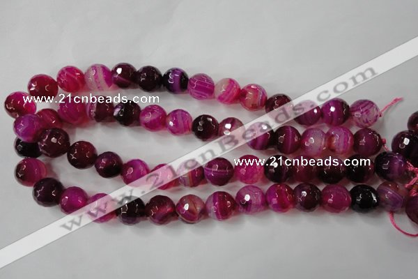 CAG4568 15.5 inches 14mm faceted round agate beads wholesale