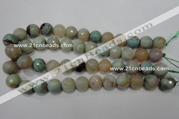 CAG4579 15.5 inches 16mm faceted round fire crackle agate beads