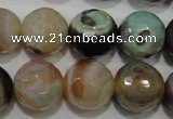 CAG4581 15.5 inches 16mm faceted round fire crackle agate beads