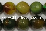 CAG4583 15.5 inches 16mm faceted round fire crackle agate beads