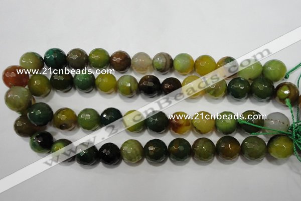 CAG4583 15.5 inches 16mm faceted round fire crackle agate beads