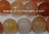 CAG4584 15.5 inches 16mm faceted round agate beads wholesale