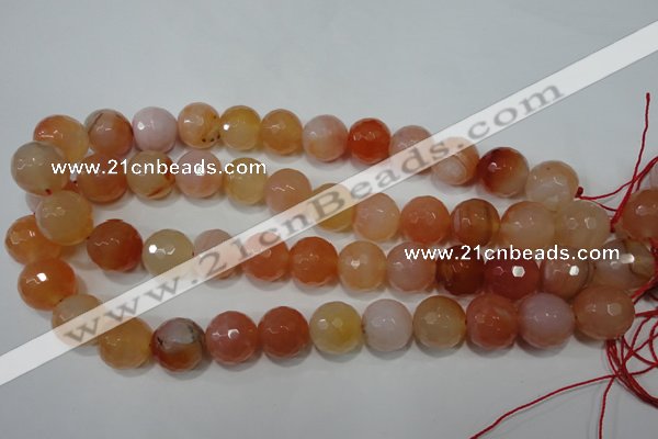 CAG4584 15.5 inches 16mm faceted round agate beads wholesale