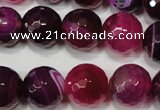 CAG4585 15.5 inches 16mm faceted round agate beads wholesale