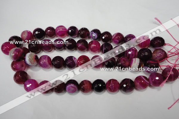 CAG4585 15.5 inches 16mm faceted round agate beads wholesale