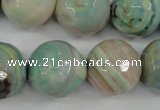 CAG4587 15.5 inches 18mm faceted round fire crackle agate beads