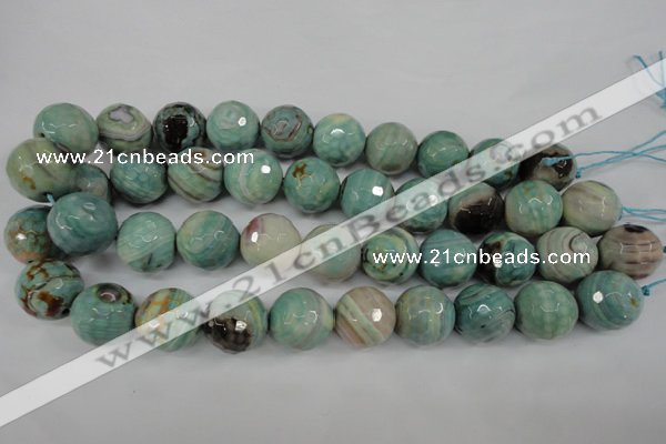 CAG4587 15.5 inches 18mm faceted round fire crackle agate beads