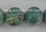 CAG4589 15.5 inches 20mm faceted round fire crackle agate beads