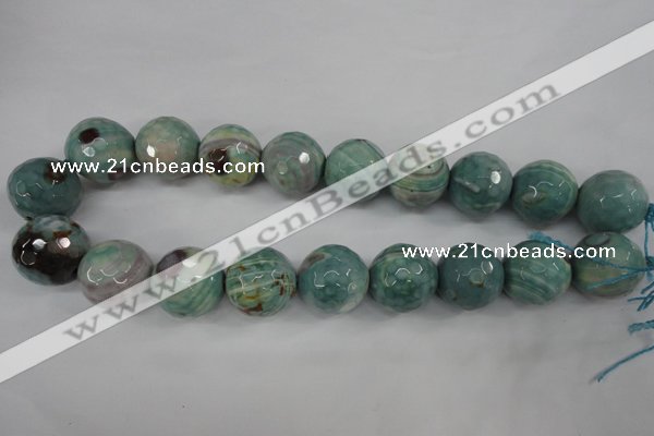 CAG4589 15.5 inches 20mm faceted round fire crackle agate beads