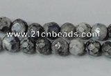 CAG4601 15.5 inches 4mm faceted round fire crackle agate beads