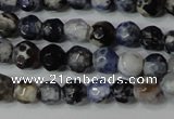 CAG4602 15.5 inches 4mm faceted round fire crackle agate beads