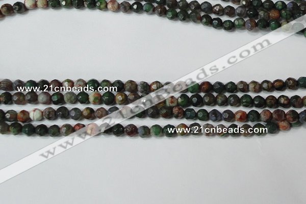 CAG4603 15.5 inches 4mm faceted round fire crackle agate beads