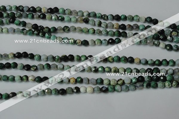 CAG4604 15.5 inches 4mm faceted round fire crackle agate beads