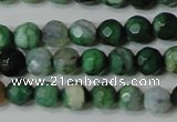 CAG4605 15.5 inches 4mm faceted round fire crackle agate beads