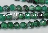 CAG4606 15.5 inches 4mm faceted round fire crackle agate beads