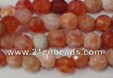 CAG4607 15.5 inches 4mm faceted round fire crackle agate beads