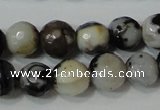 CAG4613 15.5 inches 6mm faceted round fire crackle agate beads