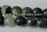 CAG4614 15.5 inches 6mm faceted round fire crackle agate beads