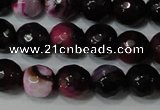 CAG4619 15.5 inches 6mm faceted round fire crackle agate beads