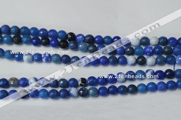 CAG4622 15.5 inches 6mm faceted round fire crackle agate beads