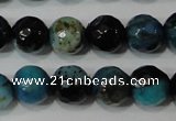 CAG4623 15.5 inches 6mm faceted round fire crackle agate beads